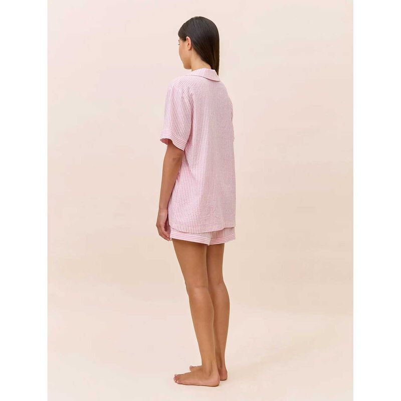 Papinelle Sabine Seersucker Stripe Boxer PJ & Bow Scrunchie image number 1